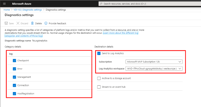 Registry with values