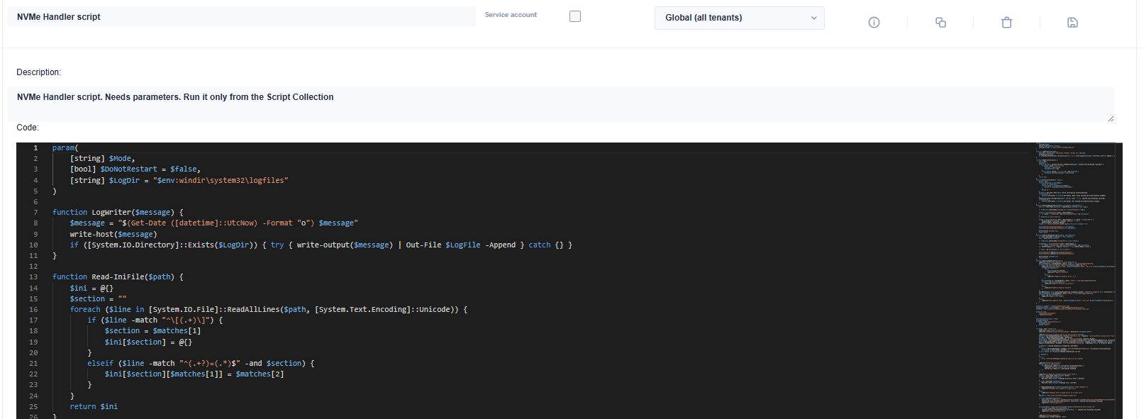 Configure the script collection in Hydra