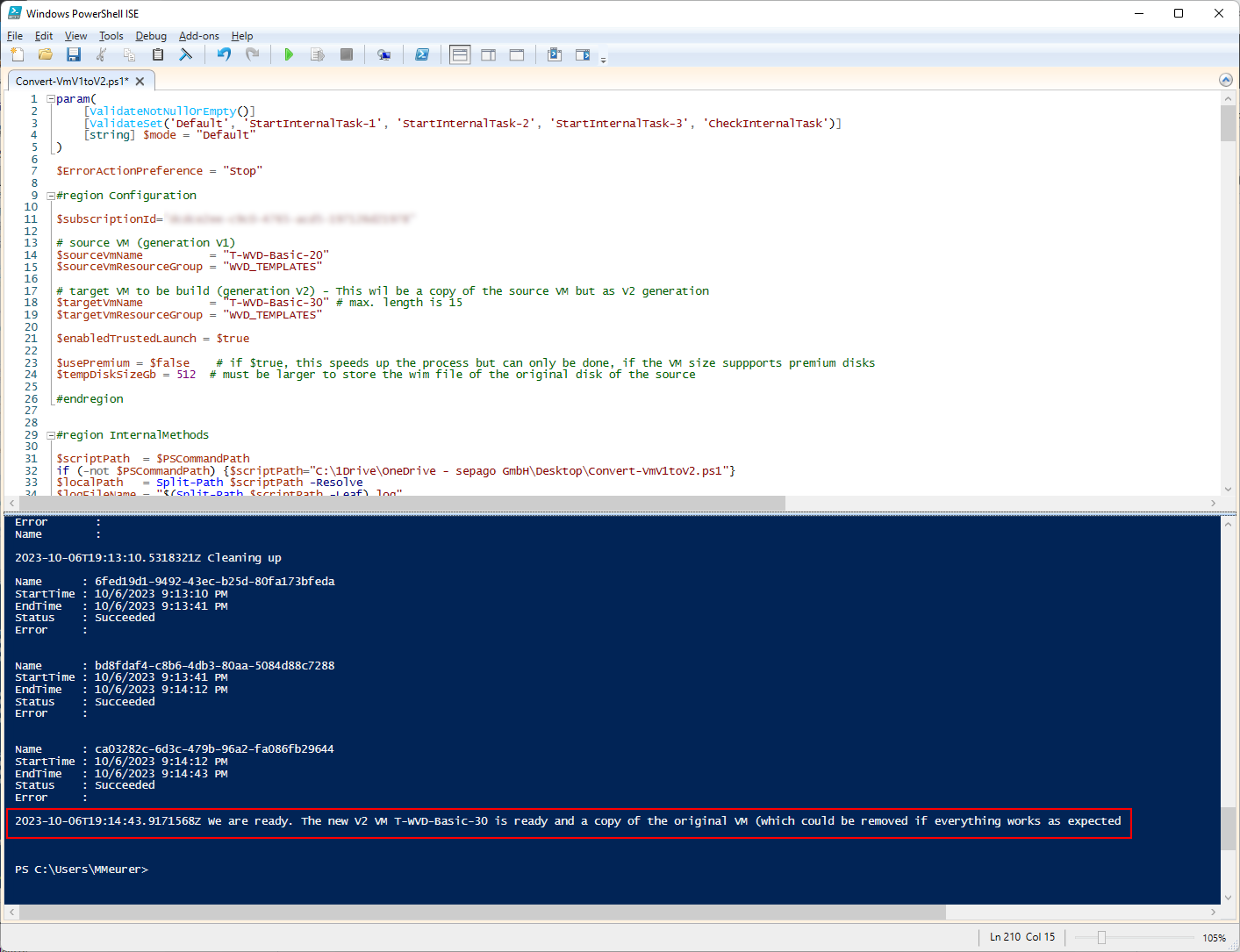 Creating a Windows Azure VM Generation V2 from a V1 VM