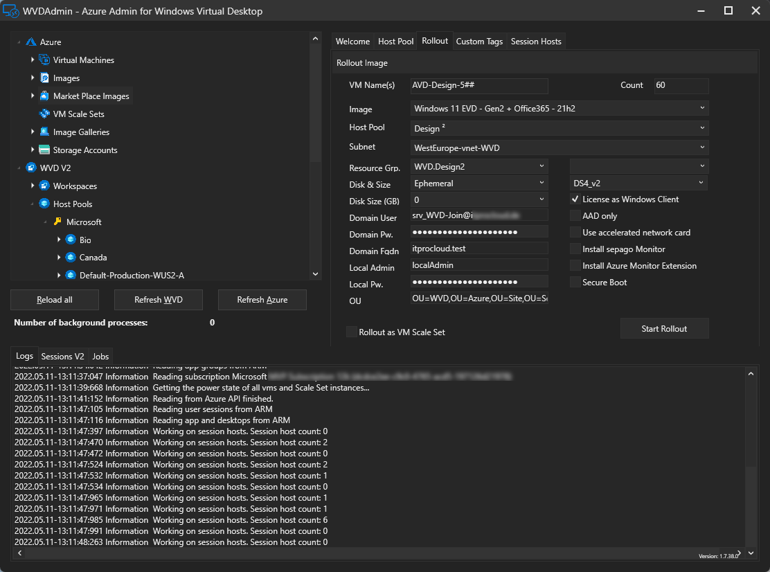 WVDAdmin - A native administration Gui for Azure Windows Virtual Desktop - Preview Version