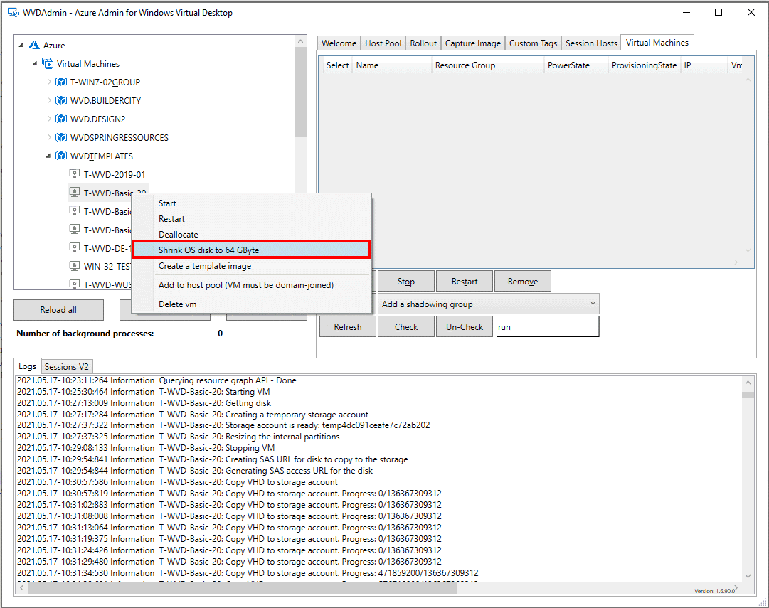 Shrink and resize an Azure VM disk or session host disk and create smaller images from a Golden Master