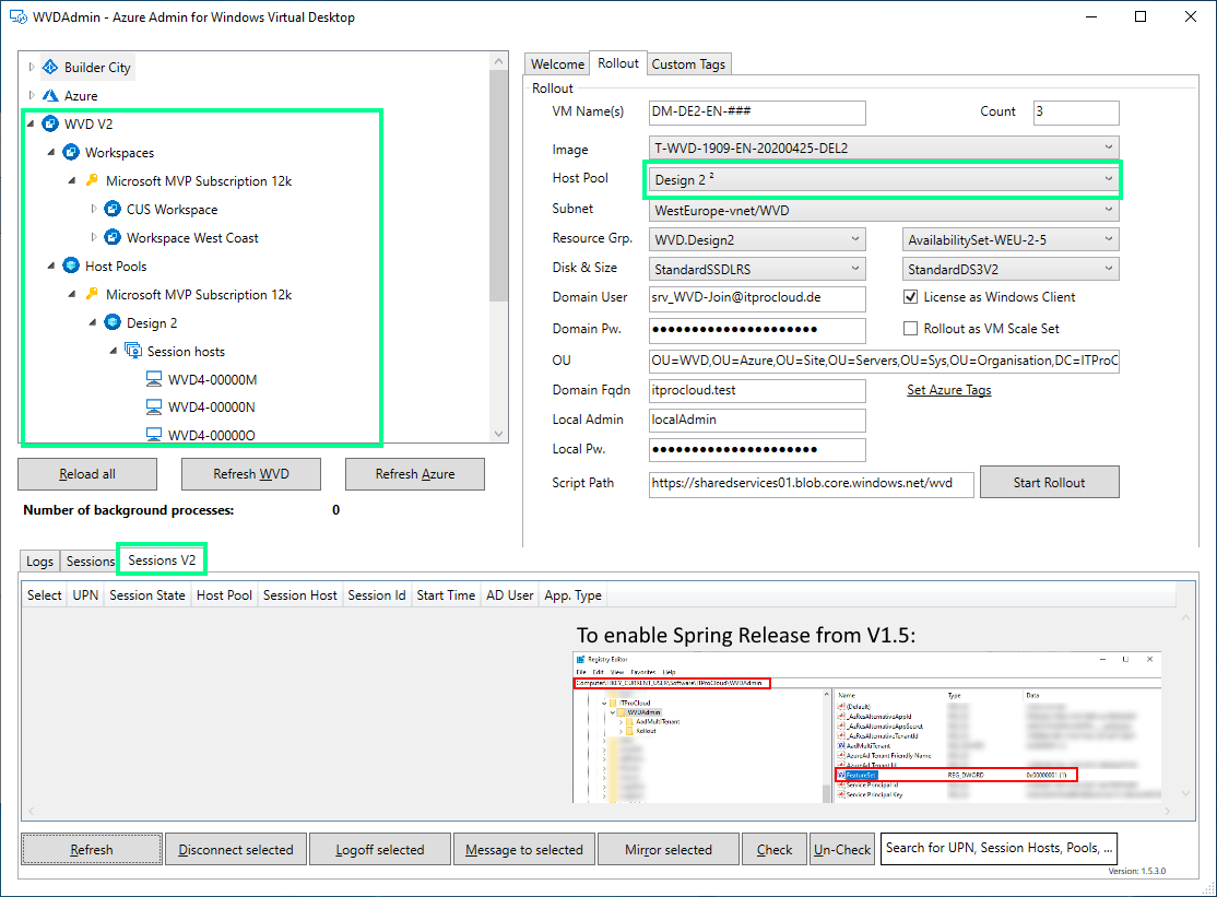 Azure Windows Virtual Desktop - Spring Release / Spring Update with WVDAdmin